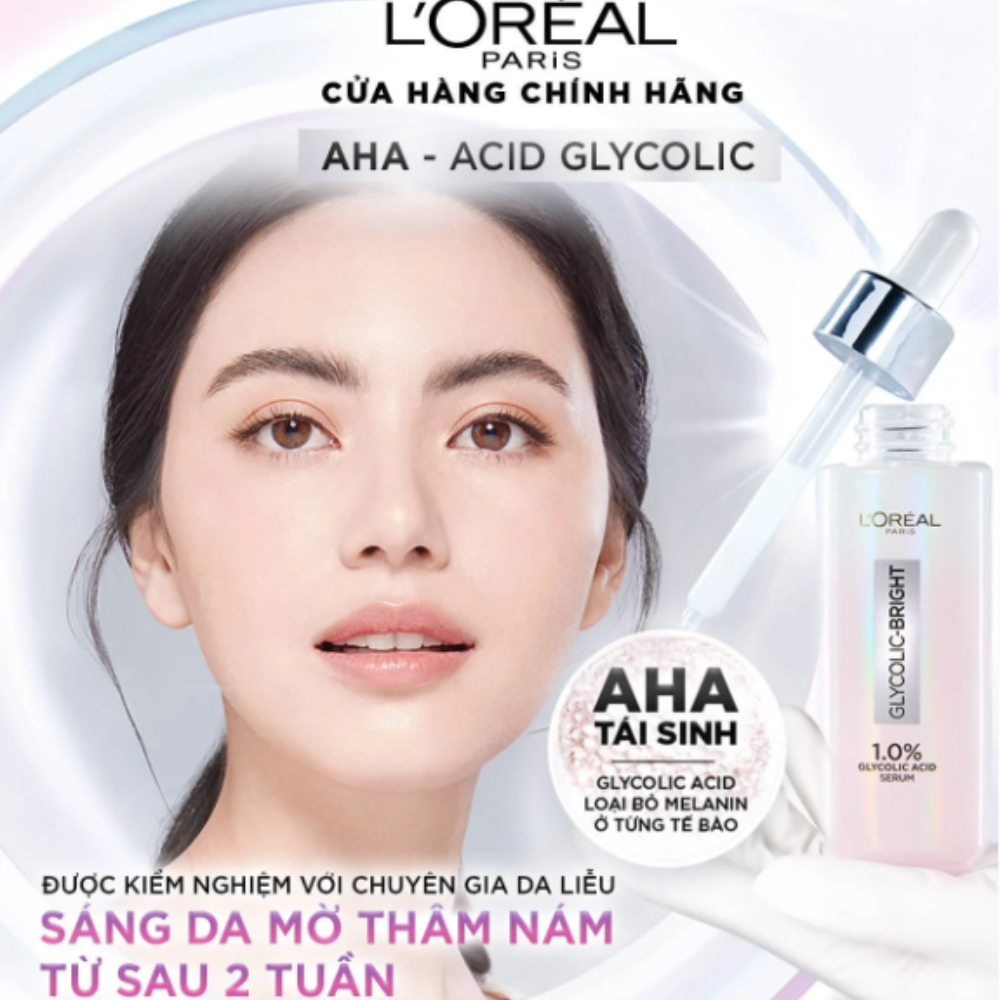 SERUM DƯỠNG SÁNG MỜ THÂM NÁM L'OREAL PARIS GLYCOLIC ACID (AHA) 15ml - Ảnh 3